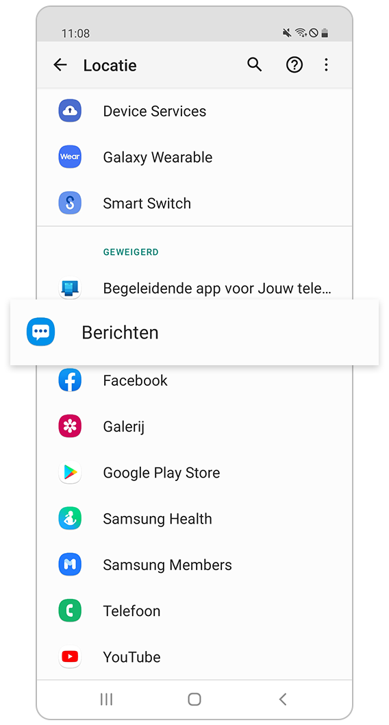 Selecteer app met gps-signaal
