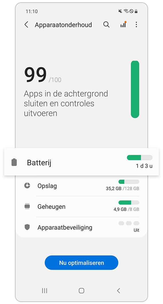 Apparaatonderhoud Batterij