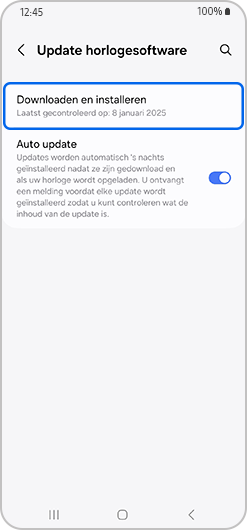 Download- en installatieoptie geselecteerd.