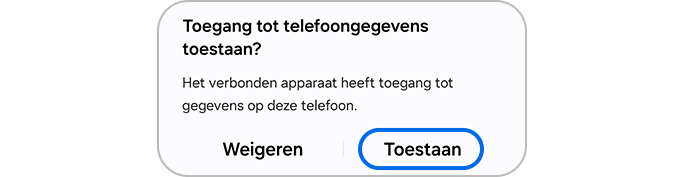 Tik op de knop Toestaan om toegang te krijgen tot telefoongegevens