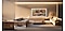 The Frame dans un grand salon. Dans un meuble multimédia fermé, les ondes montrent que le signal TV sans fil est envoyé par Wireless One Connect.