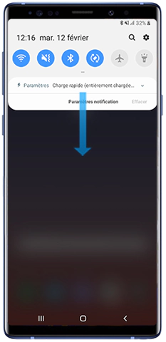 Panneau de notifications pour activer Dolby Atmos
