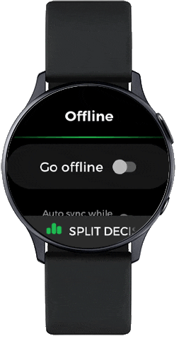 A Go offline látható a Spotify alkalmazásban a Galaxy Watch Active2 készüléken