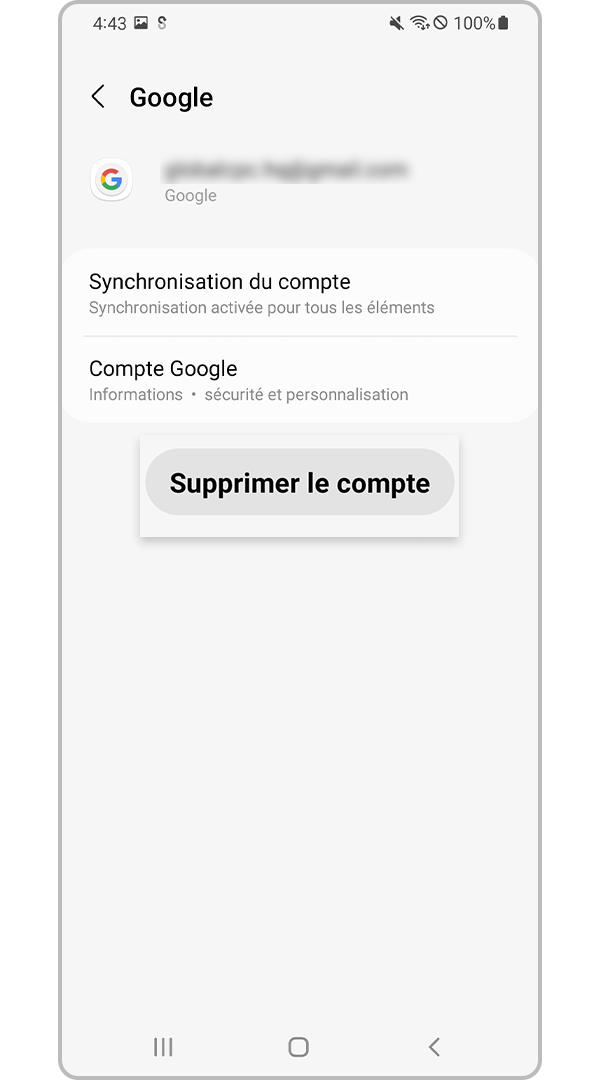 Supprimer un compte Google