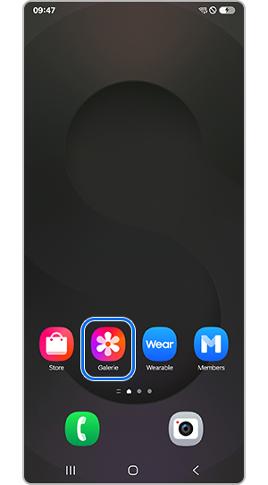 Application Gallery sélectionnée