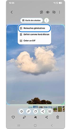 Appuyez sur Retouches générative