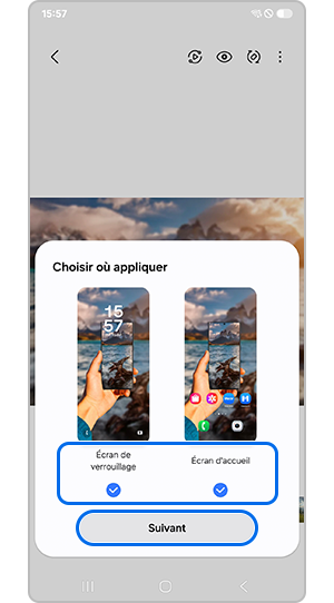 Définir l'écran à définir