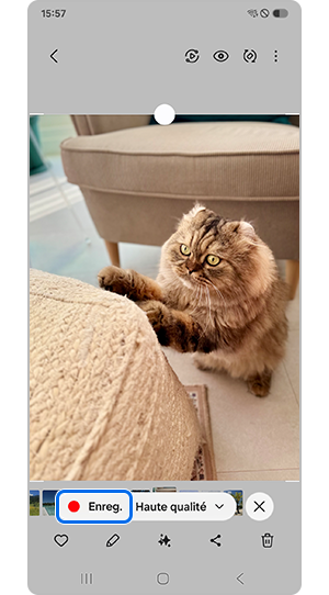 Appuyez sur Enregistrer pour créer un GIF