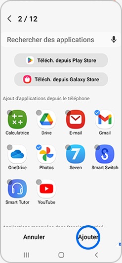 Ajout d'une application au dossier sécurisé d'un smartphone Samsung