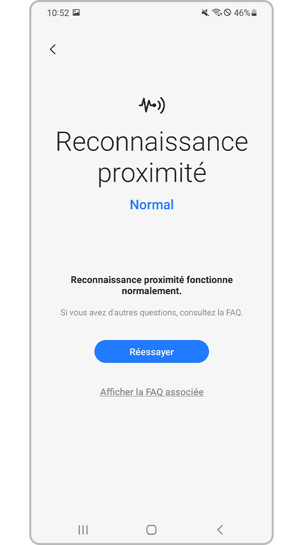 résultats de la reconnaissance de proximité