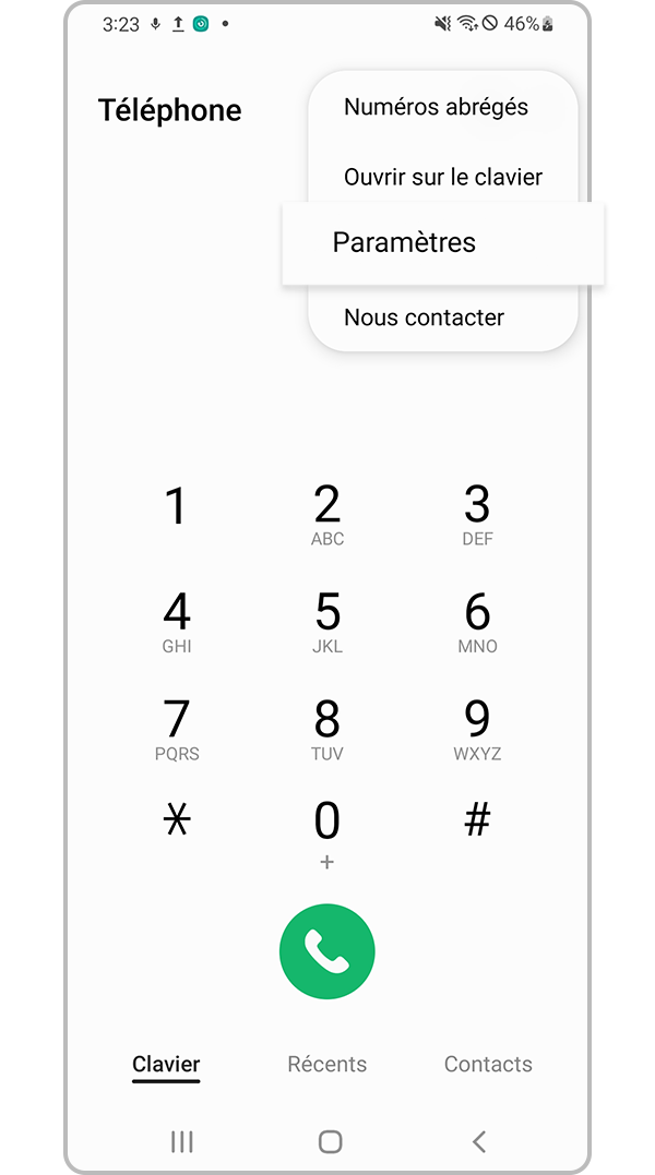 vérification du blocage par l’appareil de numéros inconnus - étape 2