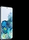 Изглед по диагонал на Galaxy S20, на екрана има цветен тапет