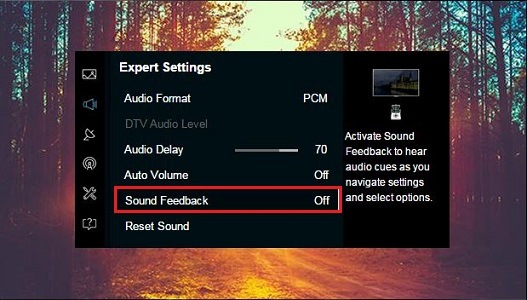 Изберете Звукова обратна връзка