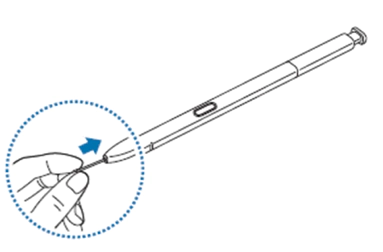 Поставете нов писец в писалката S Pen
