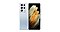 Vista posterior e frontal do Galaxy S21 Ultra 5G na cor Phantom Silver.
