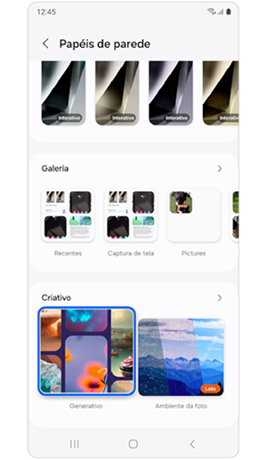 Tela de categoria de papel de parede