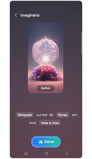 Opções de prompt de papel de parede generativo