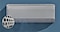 Uma imagem aproximada de um ar-condicionado Samsung Windfree Wall Mounted com display digital ajustado para 23 °C aumenta gradualmente. Enquanto isso, uma imagem aproximada menor de seus micro-orifícios de ar aparece como se fosse através de uma lupa. Ar frio flui suavemente dos orifícios.
