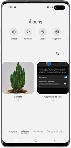 Android 9.0, novos álbuns da galeria