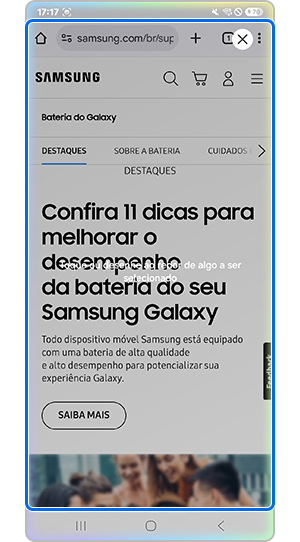 Selecione o texto dentro do recurso