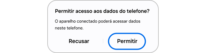 Tocando no botão Permitir para acessar os dados do telefone