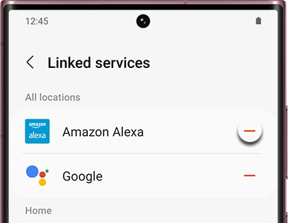 Red minus icon highlighted next to Amazon Alexa