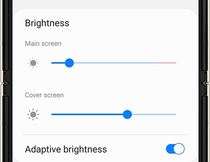 Adjust the Cover screen slider in the Brightness section to your preferred brightness.
