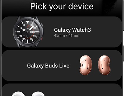 Pair earbuds using the Galaxy Wearable app