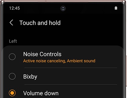 Galaxy Wearable app touchpad commands