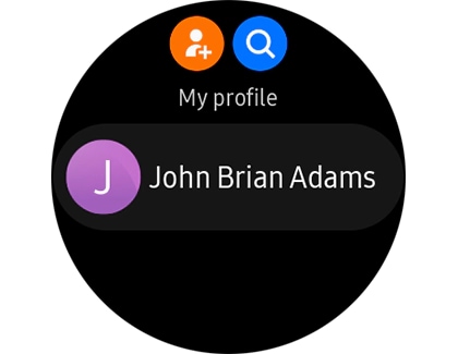Navigate to and open Contacts on your watch, and then tap your profile at the top of the screen.