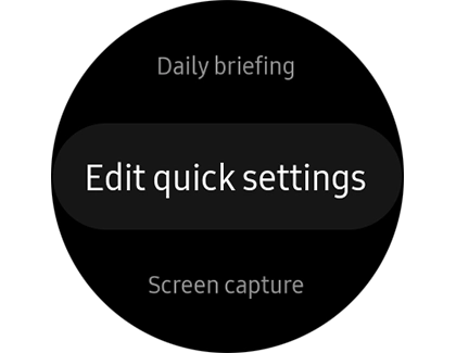 Edit the Quick panel from the smartwatch from Settings