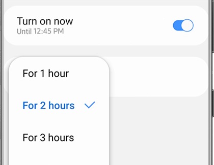 Tap the switch next to Turn on now, and then tap Duration to choose a time.