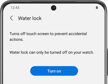 Turn on Water lock mode from the Galaxy Wearable app