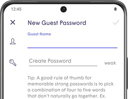 Enter the necessary information, and then tap the checkmark.
