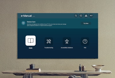 Explore the built-in user guide on your Samsung TV, offering instant access to guides, troubleshooting, and more.