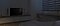 The interior of a clean bedroom with a bed, TV, and more. It is dawn, the blinds are down, and the TV is turned off.