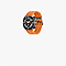 Galaxy Watch Ultra with black face displaying analog-style time with white numbers and dials