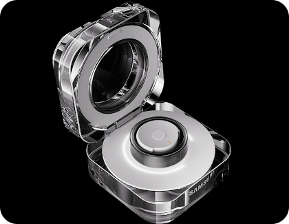 Open Galaxy Ring charging case displaying the ring seated inside.