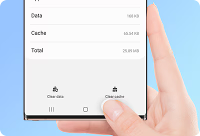 Tapping Clear cache on a Samsung Galaxy phone