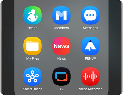 Home screen on a Samsung Galaxy phone showing app icons like SmartThings and Voice Recorder.