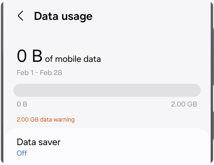 Data usage screen on a Samsung Galaxy.