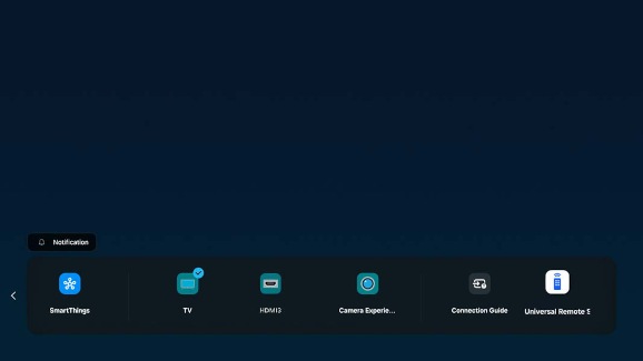 Universal Remote option highlighted on a Samsung TV connected devices menu.