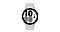 A silver Galaxy Watch4 with a silver sport band