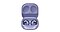 Open Lavender Galaxy Buds2 case with earbuds inside.