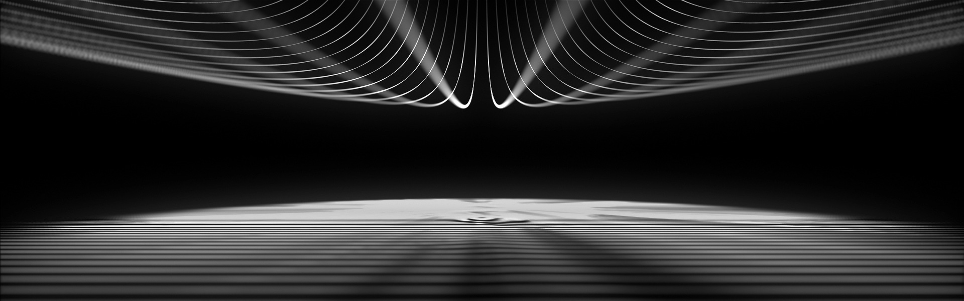 Multiple lines create wave-like shapes and particles, representing
				different aspects of sound. The particles disappear in a flash of
				light, transforming into the Blade Light and showing the Galaxy
				Buds3 Pro.