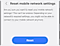 Reset mobile network settings menu on a Samsung Galaxy device showing a warning message and a blue Reset button.