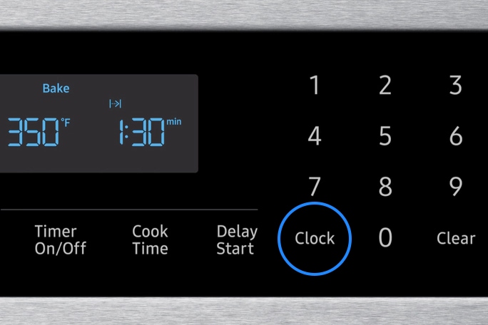 Some models feature the word “Clock” on the control panel.