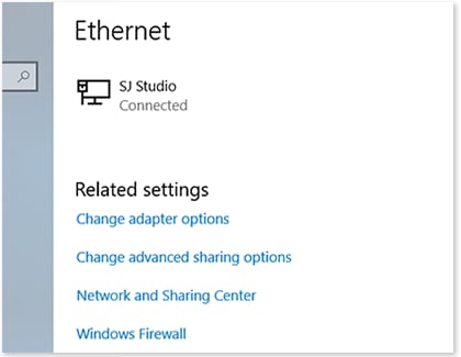 Connect via Ethernet cable