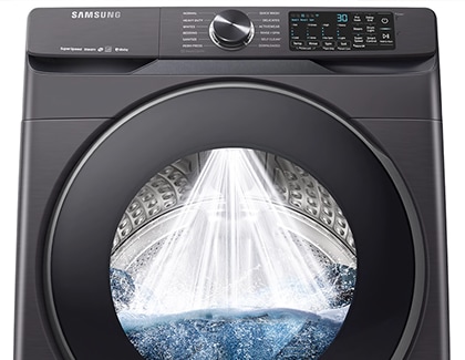 Clothes being washed in a Samsung washing machine