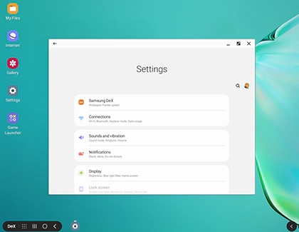 Access your phone's settings in DeX